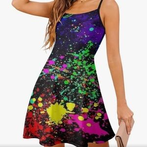 Vibrant Multicolor Women's  A line Mini Dress